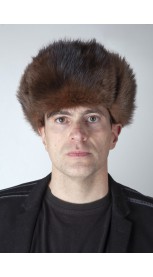 Polar polecat fur hat, Russian style – Dark brown